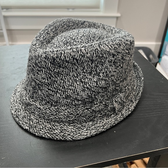 Lids hat world Fedora style black-grey heathered wool blend hat L/XL - Picture 5 of 5
